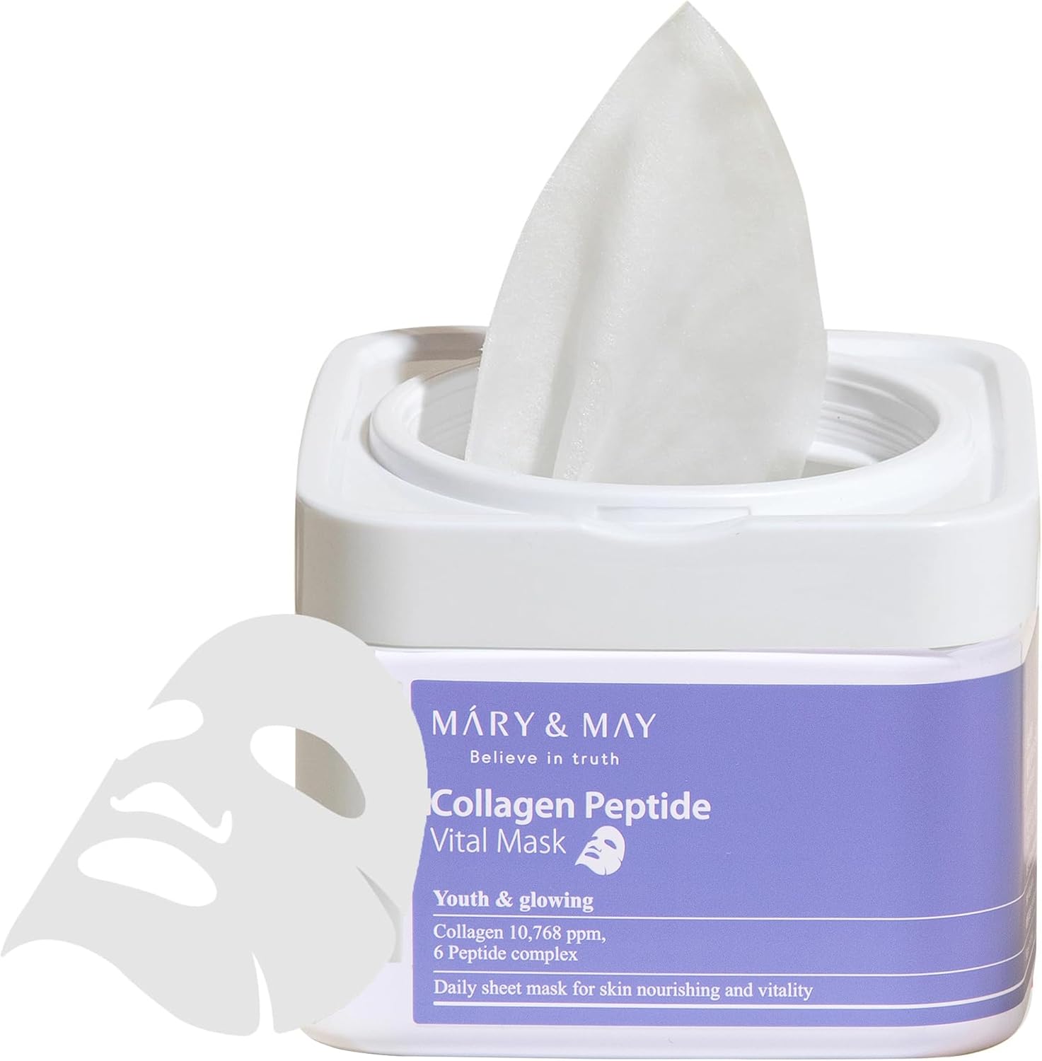 MARY & MAY Vital Collagen Peptides Mask 400g (Pack of 30)
