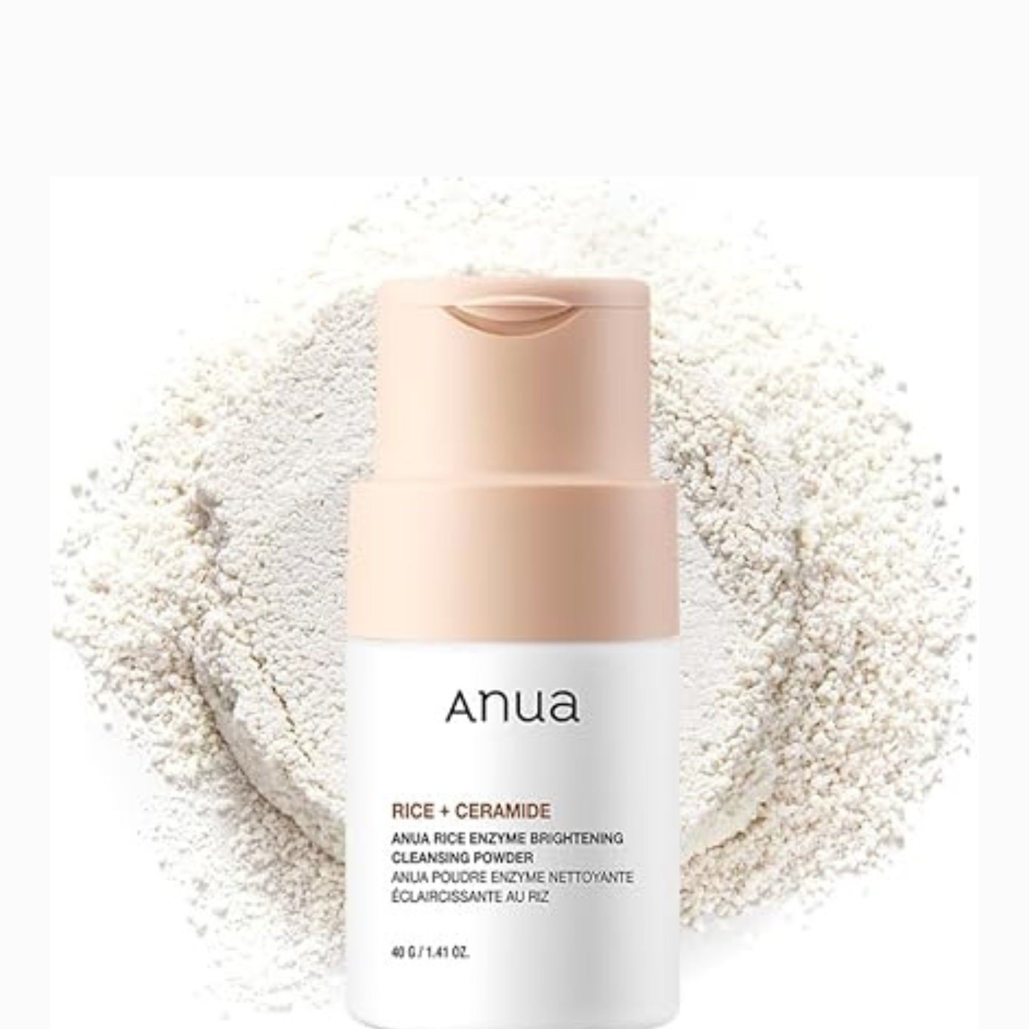 ANUA Brightening Rice Enzyme Cleansing Powder Gentle Facial Cleanser for Hydration Fragrance Free 40g 1.41oz