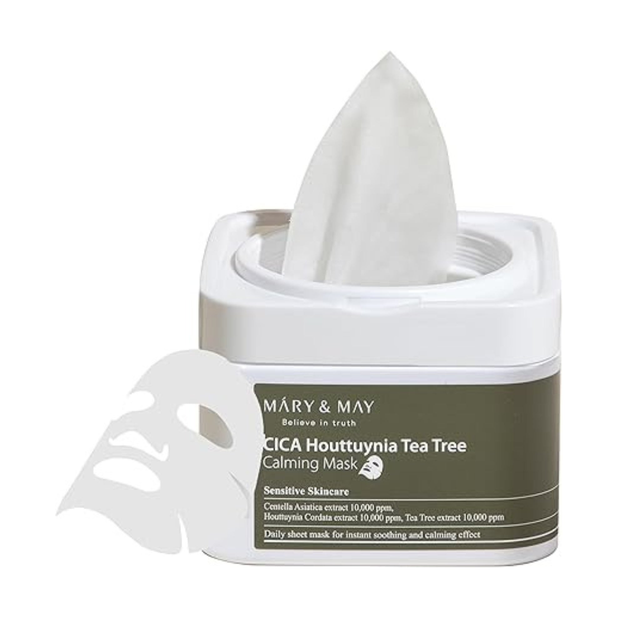 Mary&May Cica Houttuynia Tea Tree Calming Mask 30 Pack Soothing Facial Sheet Masks