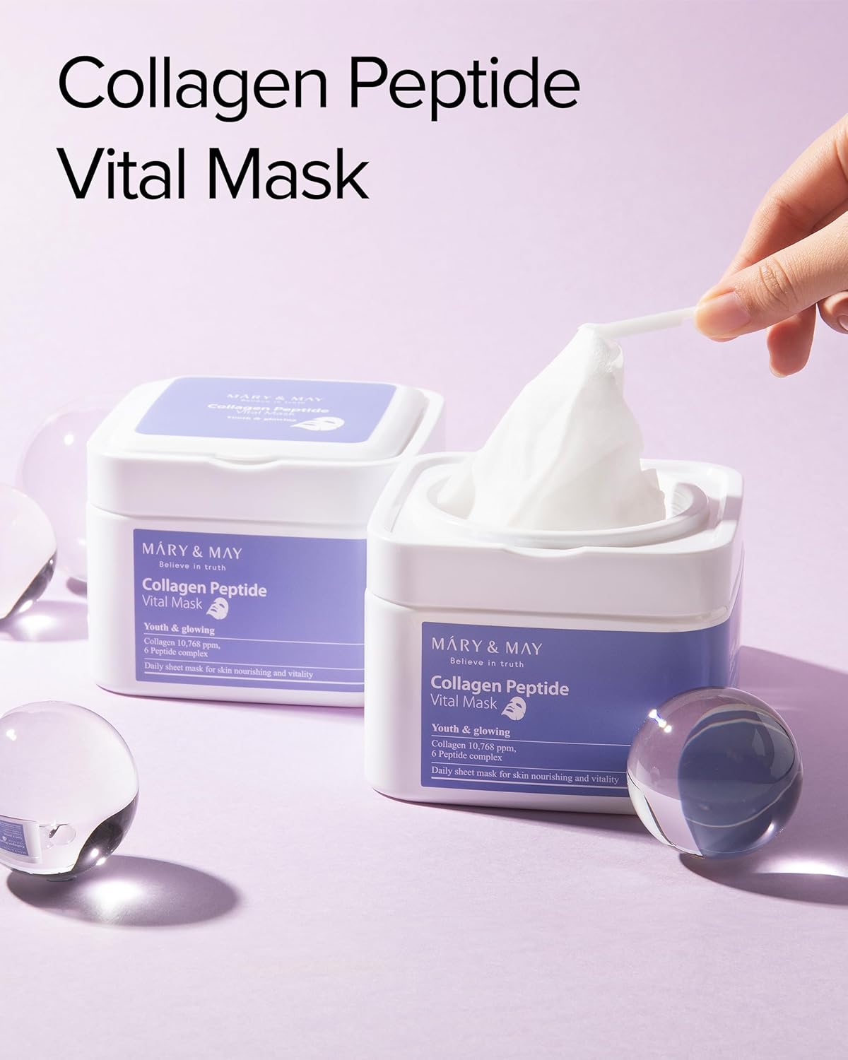 MARY & MAY Vital Collagen Peptides Mask 400g (Pack of 30)