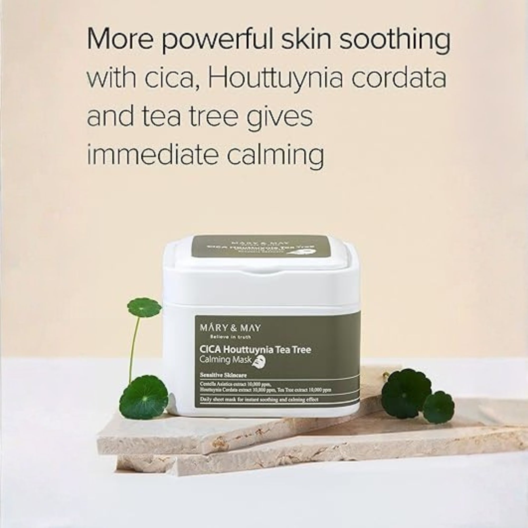 Mary&May Cica Houttuynia Tea Tree Calming Mask 30 Pack Soothing Facial Sheet Masks