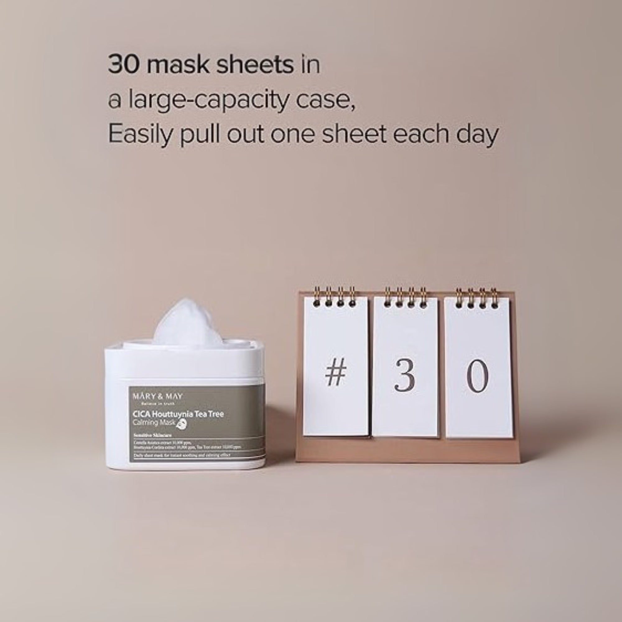 Mary&May Cica Houttuynia Tea Tree Calming Mask 30 Pack Soothing Facial Sheet Masks