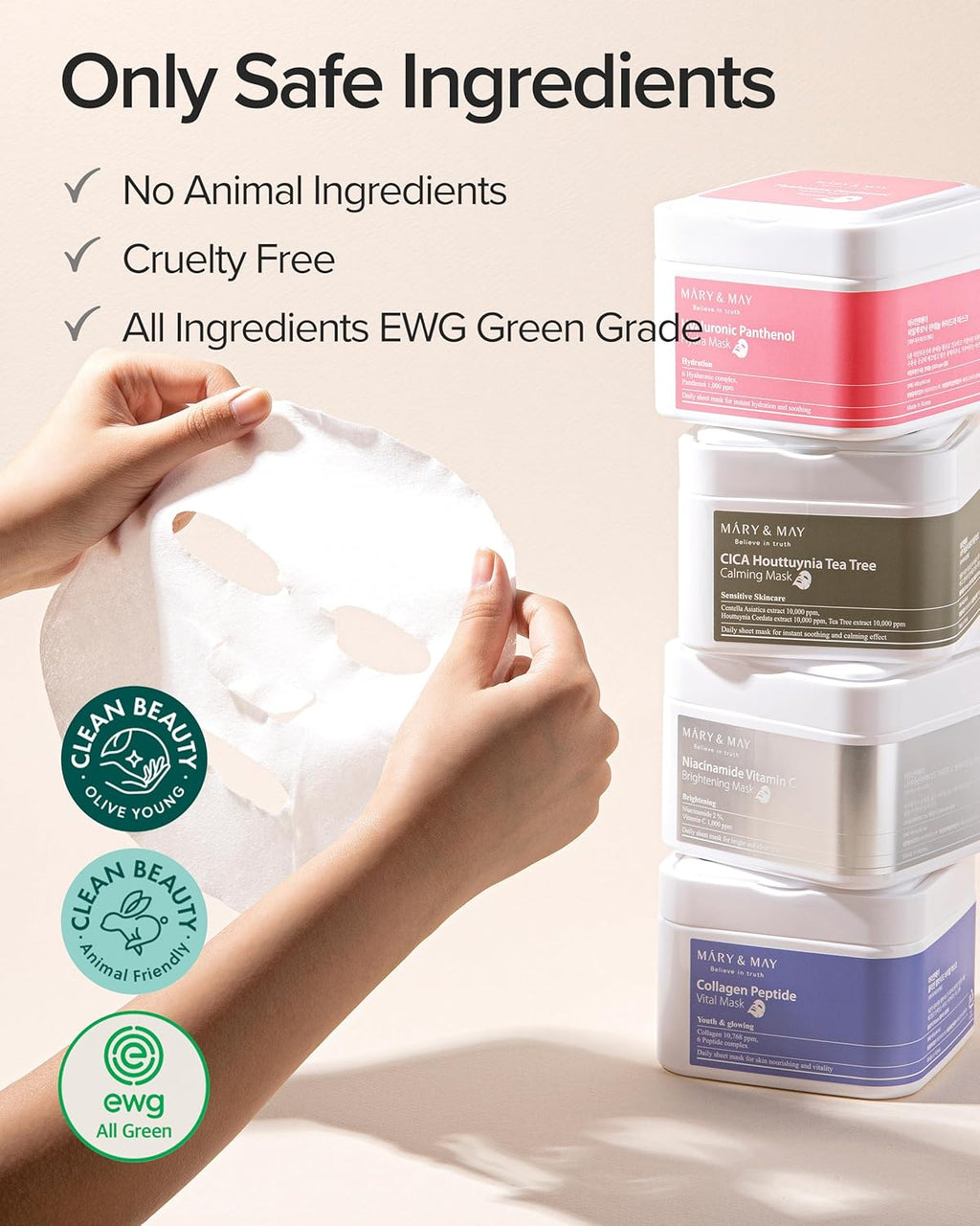 MARY & MAY Vital Collagen Peptides Mask 400g (Pack of 30)