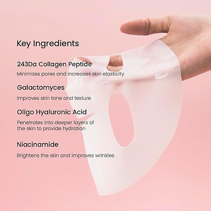 Biodance Bio Collagen Deep Face Mask Korean Skincare Moisturizing Firming with Hyaluronic Acid Niacinamide Galactomycetes 4 Sheets