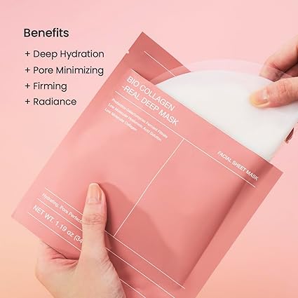Biodance Bio Collagen Deep Face Mask Korean Skincare Moisturizing Firming with Hyaluronic Acid Niacinamide Galactomycetes 4 Sheets