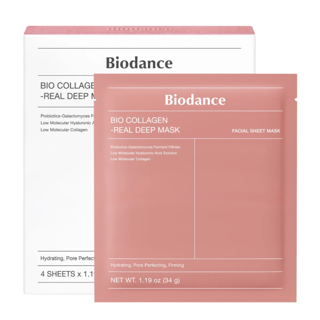 Masque Bio Collagen Real Deep de Biodance | Masque en feuille hydrogel au collagène ultra-hydratant | Raffermit, resserre les pores, renforce la barrière cutanée